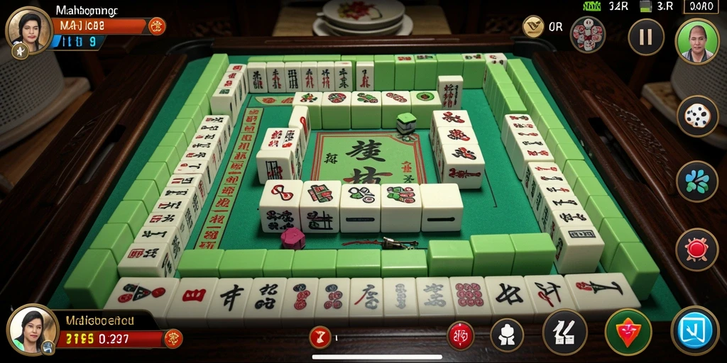 Tampilan gameplay 34R yang menawan dan seru saat memainkan Mahjong.
