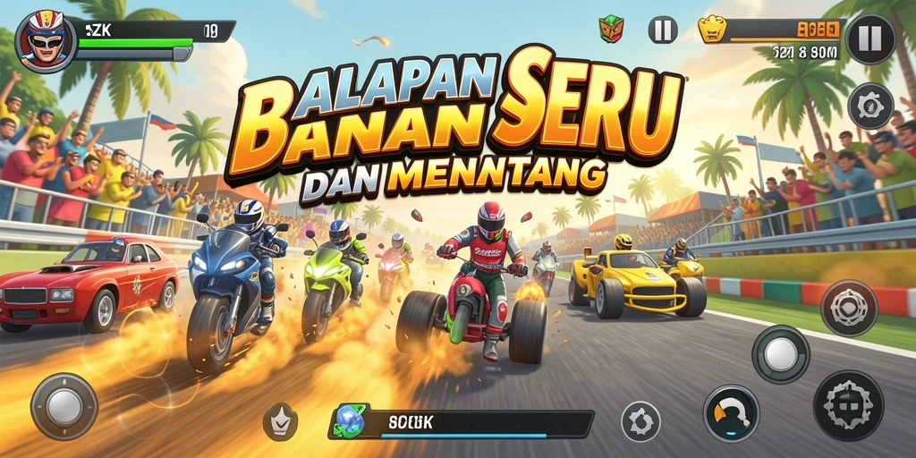 Gameplay seru di lintasan balap 5ZK yang penuh tantangan.