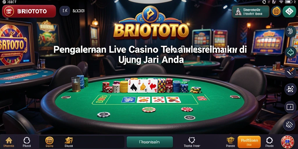 Tampilan menyerupai kasino nyata dalam BRIOTOTO dengan dealer langsung.
