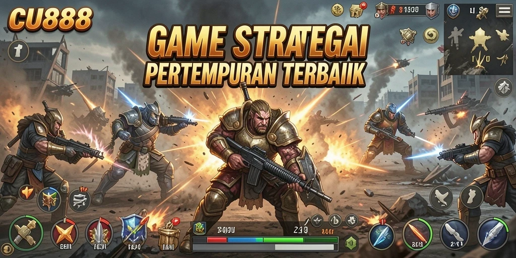 Tangkapan layar menunjukkan aksi pertempuran strategis dalam CU888.