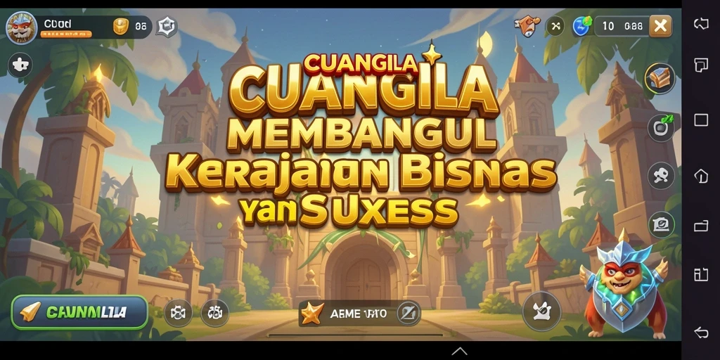 Tangkapan layar utama CUANGILA menampilkan aksi manajemen bisnis yang mendebarkan.