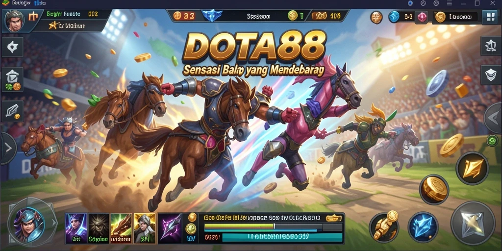 Screenshot gameplay DOTA88 menampilkan balapan mendebarkan di trek yang menantang.