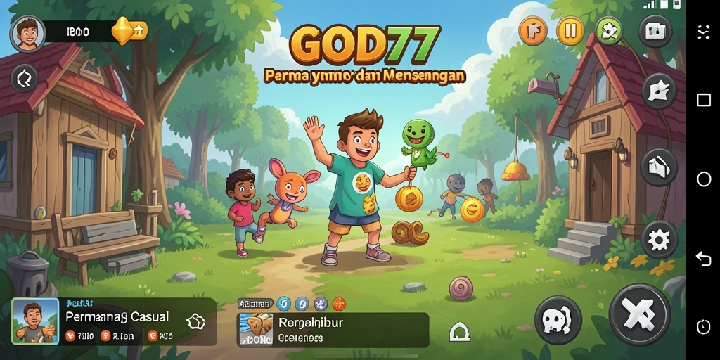 Screenshot utama GOD77 menunjukkan gameplay yang seru dan menarik.