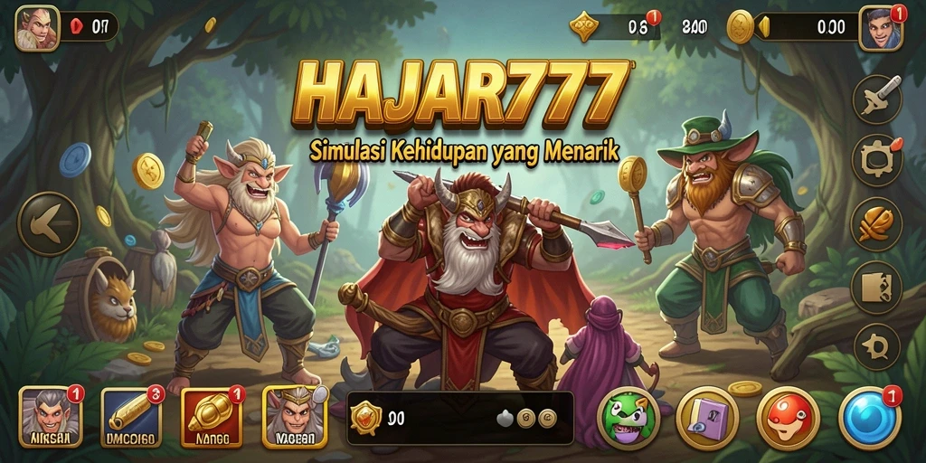 Screenshot gameplay HAJAR777 menampilkan interaksi sosial dan pembangunan karakter.