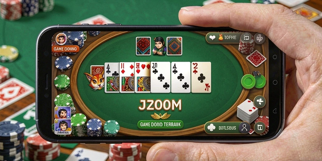 Tampilan gameplay J200M yang seru dan menarik di dalam game Domino.