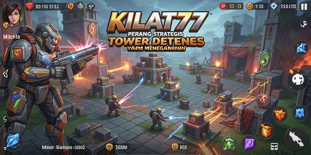 Screenshot KILAT77 menampilkan aksi mendebarkan dalam genre Tower Defense.