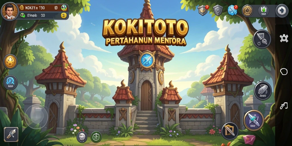 Gameplay seru dalam KOKITOTO saat melindungi menara dari serangan musuh.
