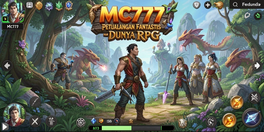 Gameplay RPG yang mendebarkan di dunia fantasi.