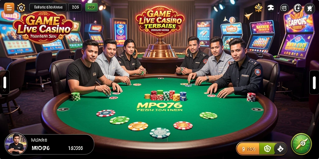 Screenshot MPO76 menampilkan gameplay Live Casino yang mendebarkan.