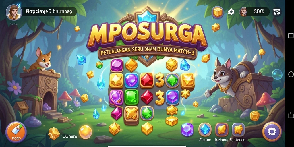 Gameplay seru MPOSURGA dengan grafis penuh warna dan tantangan match-3.