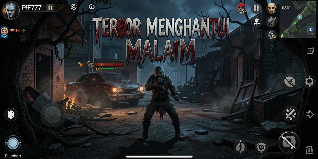 Tangkapan layar gameplay PF777 menampilkan momen-momen menyeramkan yang menghantui.