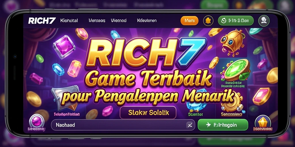 Tampilan gameplay RICH7 dengan efek grafis yang menawan.